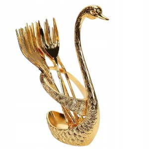 Widelczyki deserowe do cytryny ciasta złote zestaw 6 sztuk prezent 255